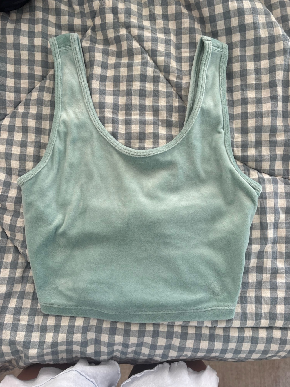 Scoop Neck Cropped Tank Top in Mint